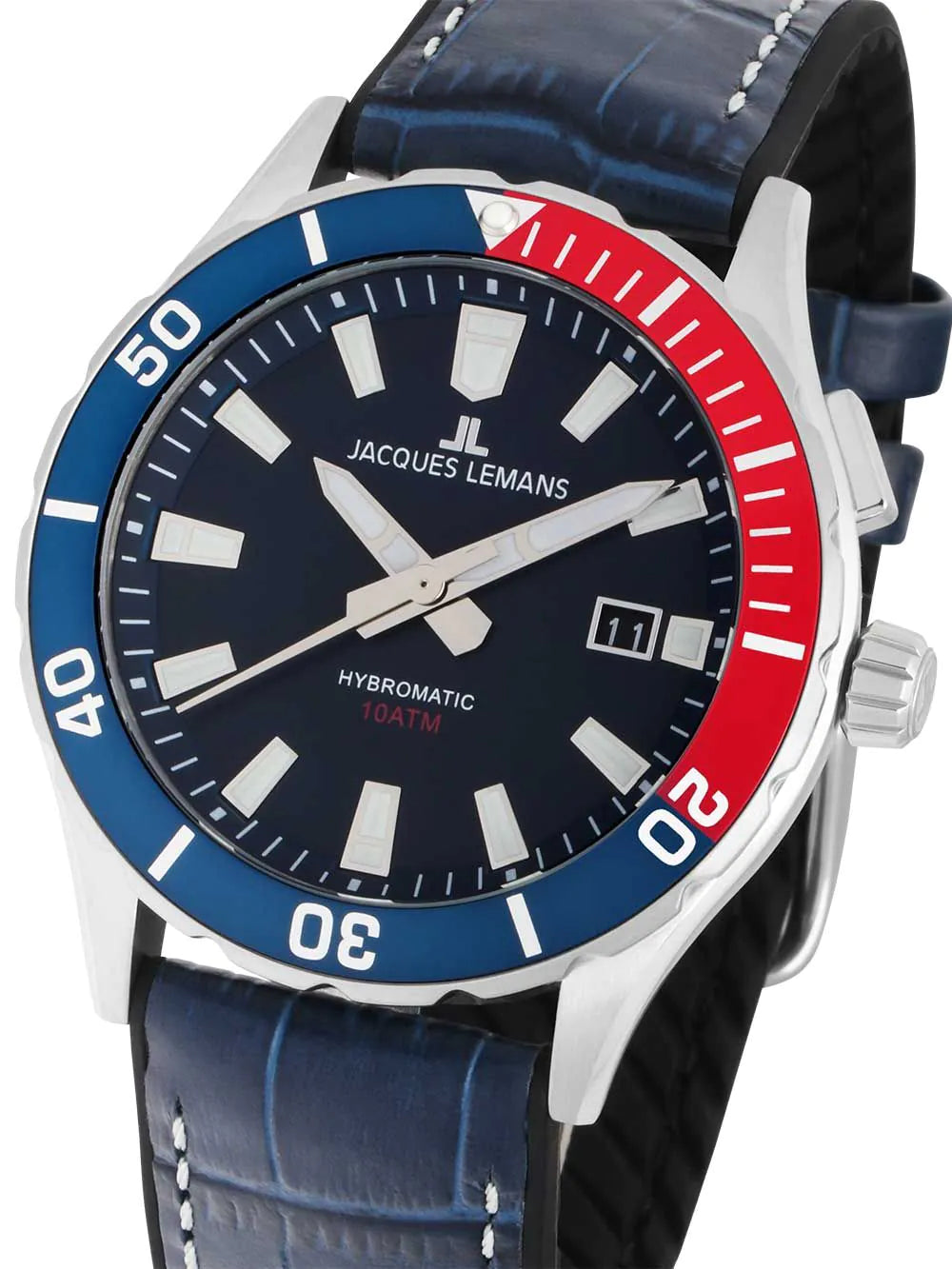 Jacques Lemans 1-2131B Hybromatic Mens Watch 43mm 10ATM