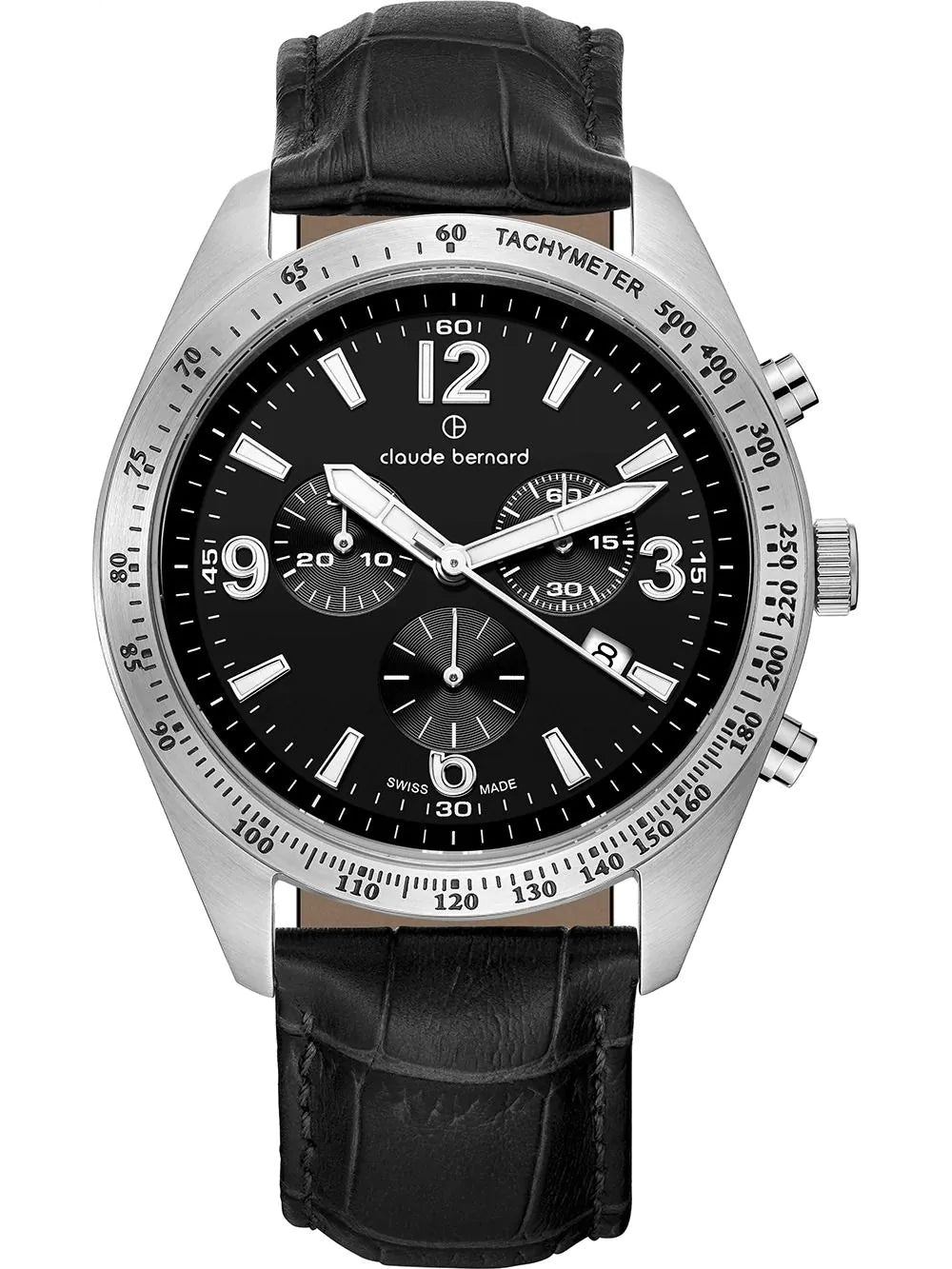Claude Bernard 10247-3C-NB Mens Watch ST50 Chronograph 44mm 5ATM