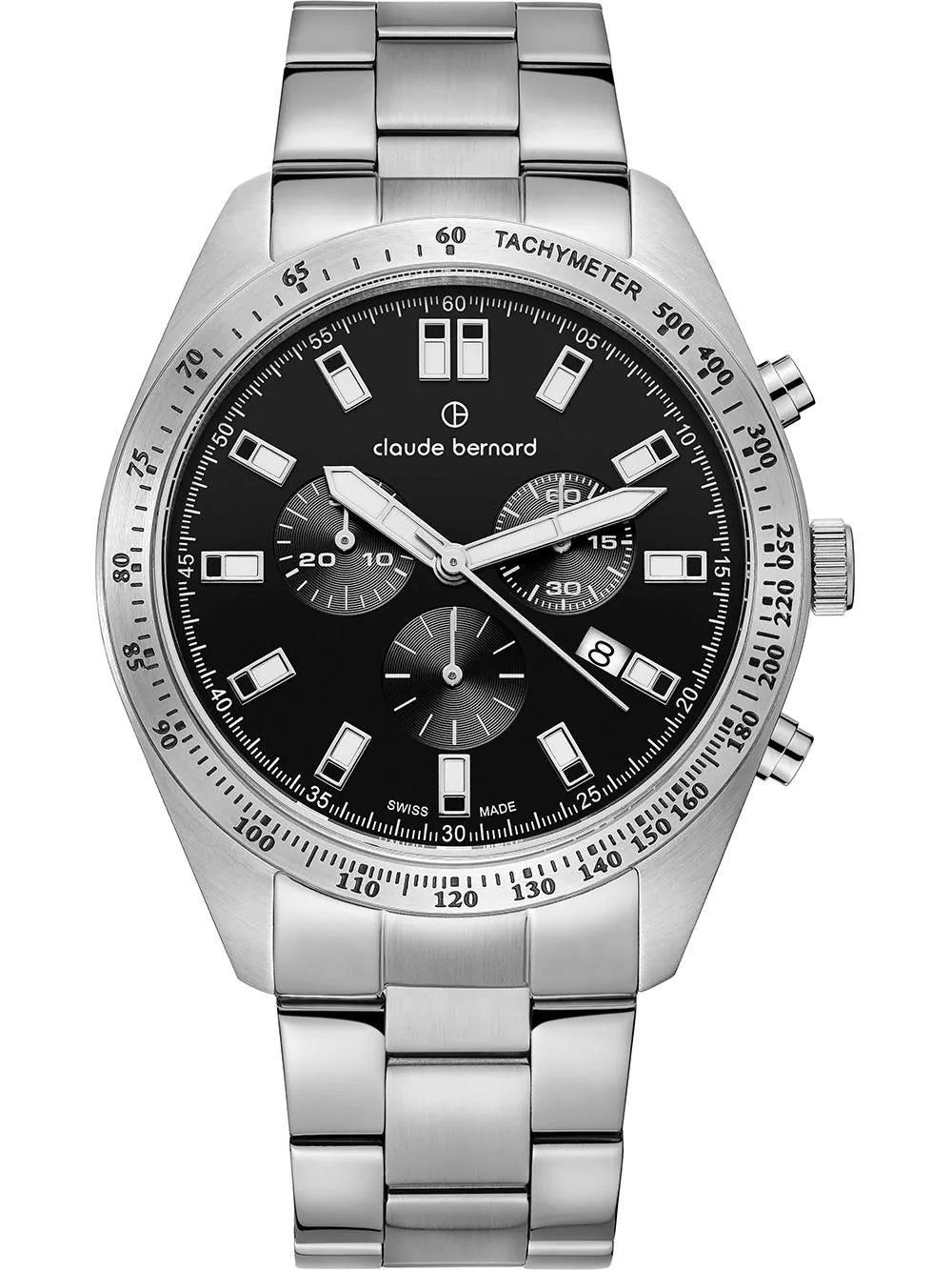 Claude Bernard 10247-3M-NIN Mens Watch ST50 Chronograph 44mm 5ATM