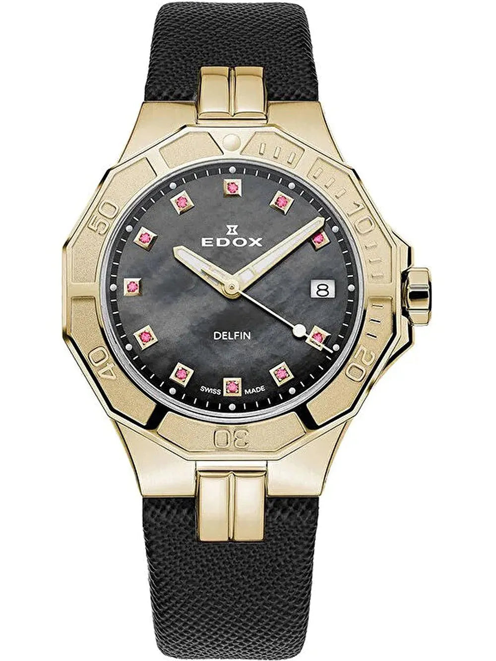 Edox 53020-37JC-NANRUD Delfin Diver Ladies Watch 38mm 20ATM