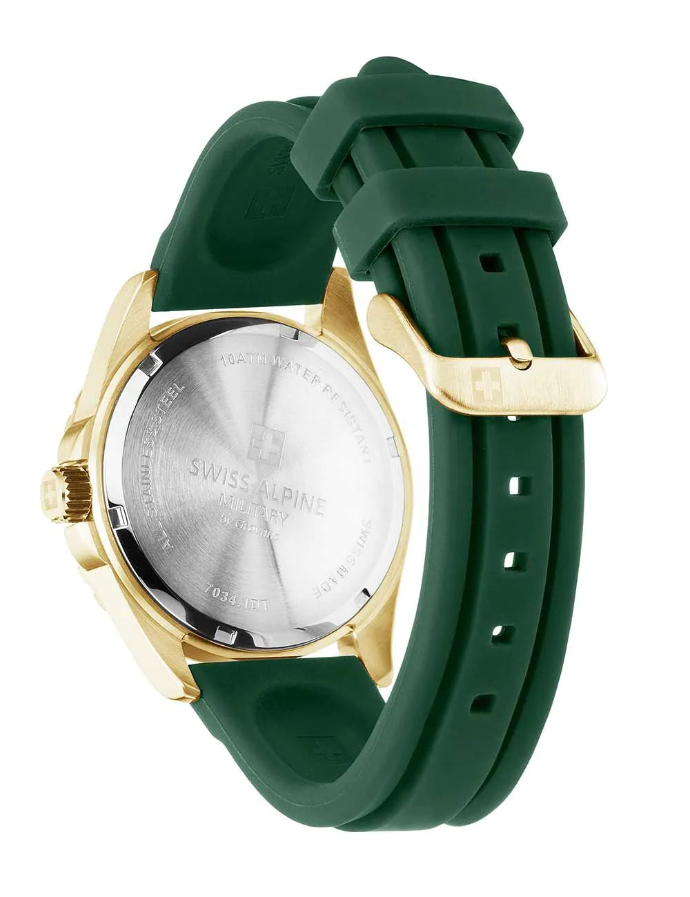 Swiss Alpine Military 7034.1814 Mens Watch Sierra gold green 42mm 10ATM