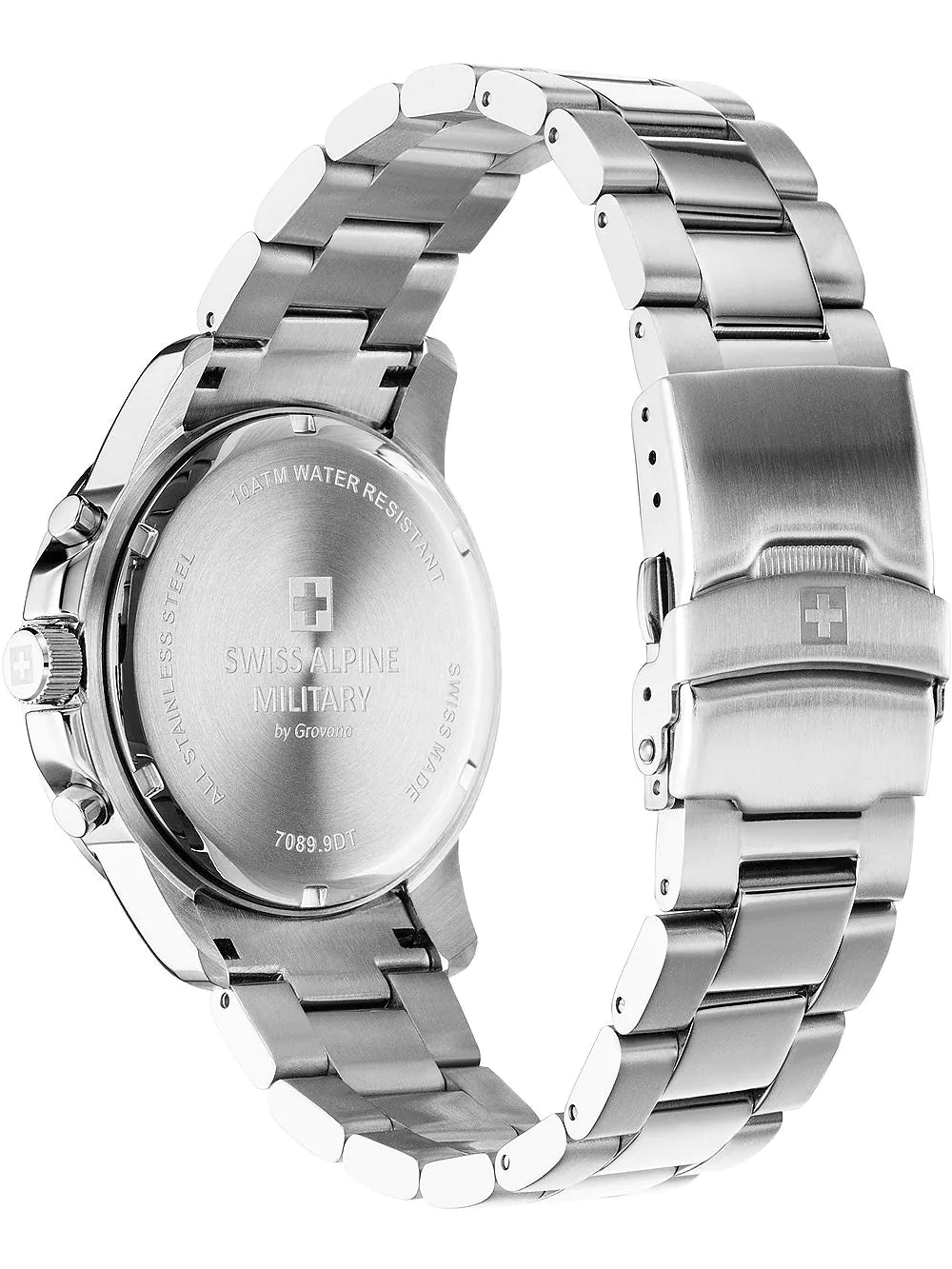 Swiss Alpine Military 7089.9132 Chronograph Mens Watch 44mm 10ATM