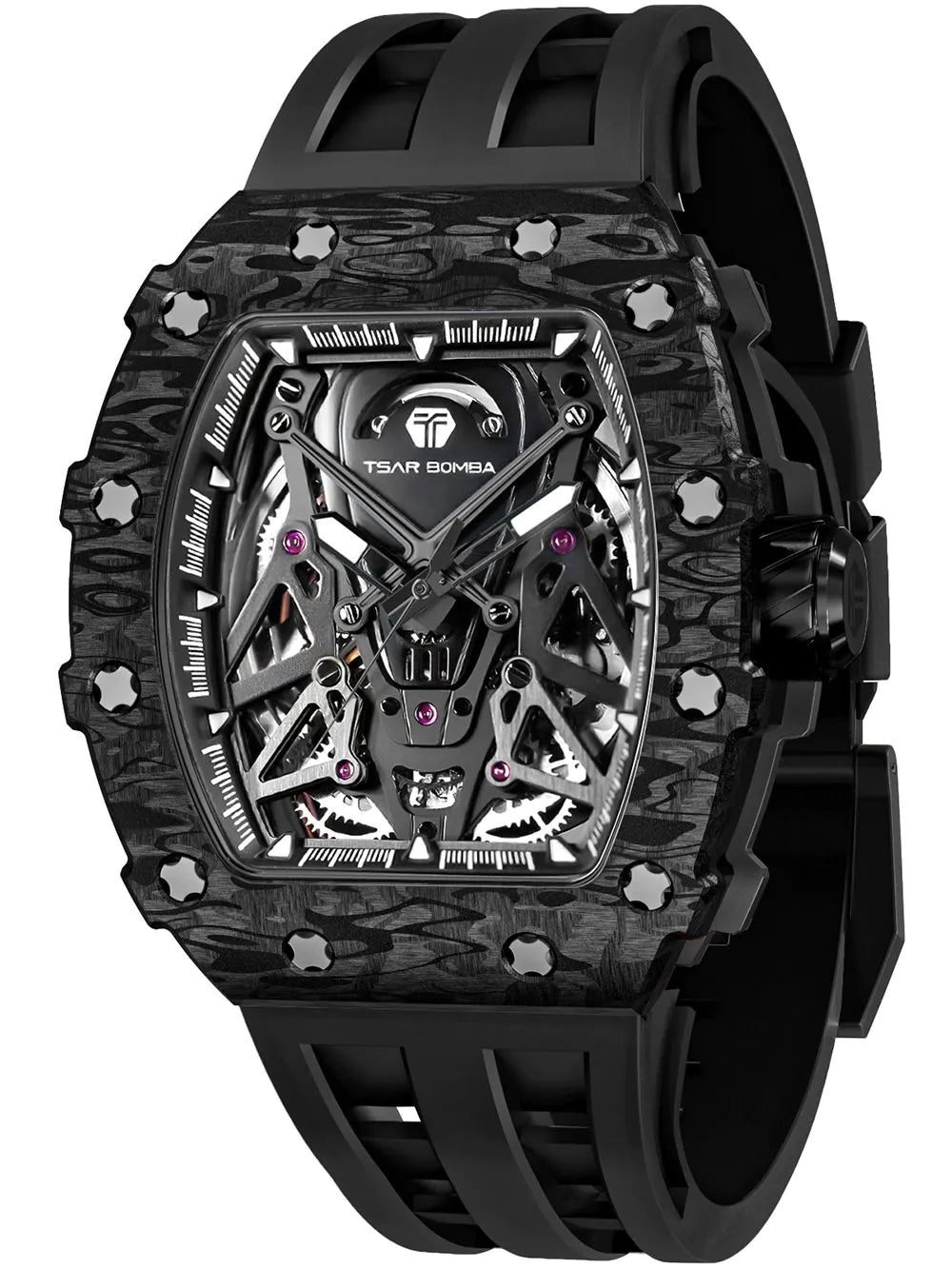 Tsar Bomba TB8207CF-01 Mens Watch Elemental Carbon Fiber Automatic 44mm 5ATM