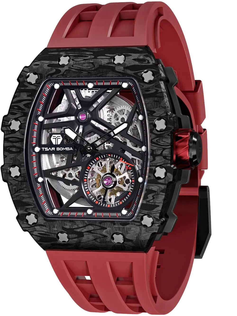 Tsar Bomba TB8209CF-32 Mens Watch Elemental Carbon Fiber Automatic 44mm 5ATM