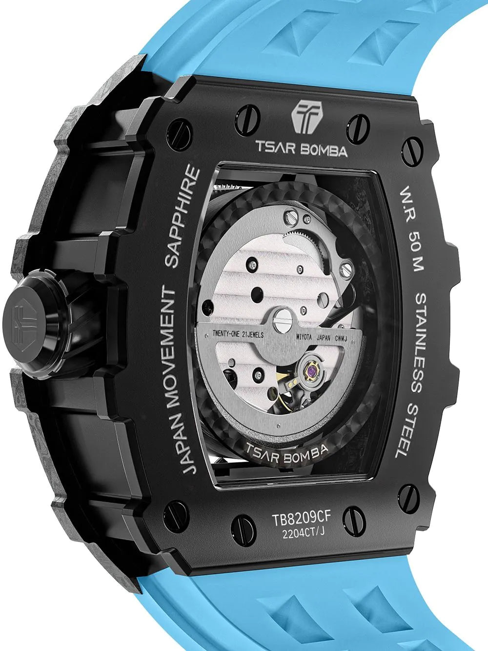 Tsar Bomba TB8209CF-04 Mens Watch Elementar Carbon Fiber Automatic 44mm 5ATM