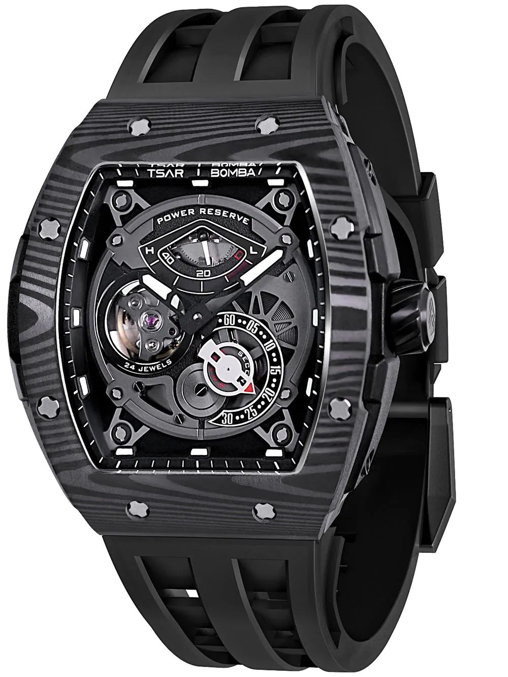 Tsar Bomba TB8210CF-01 Mens Watch Elementar Carbon Fiber Automatic 52mm 5ATM