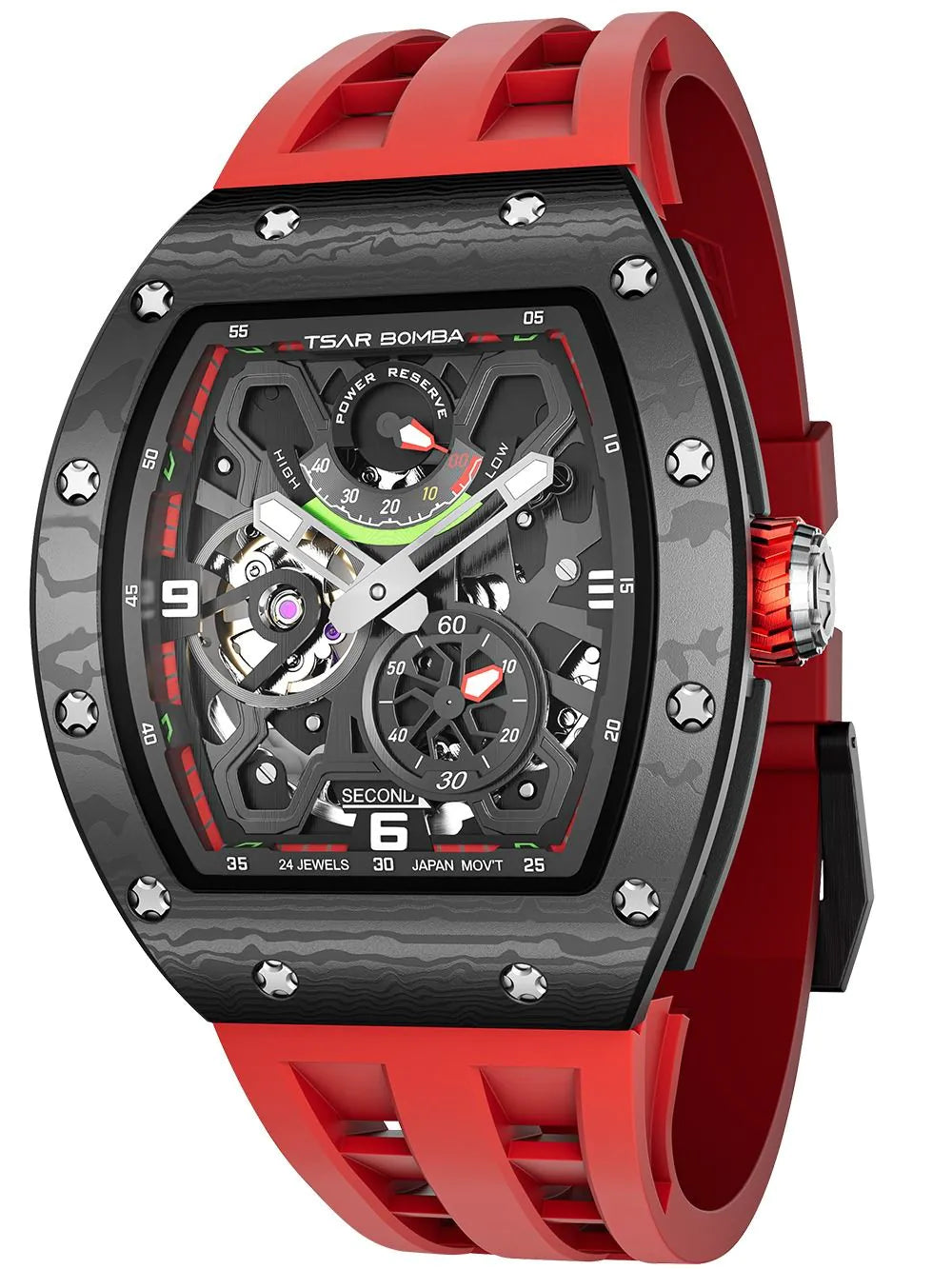 Tsar Bomba TB8212CF-02 Mens Watch Elemental Carbon Fiber Automatic 50mm 5ATM