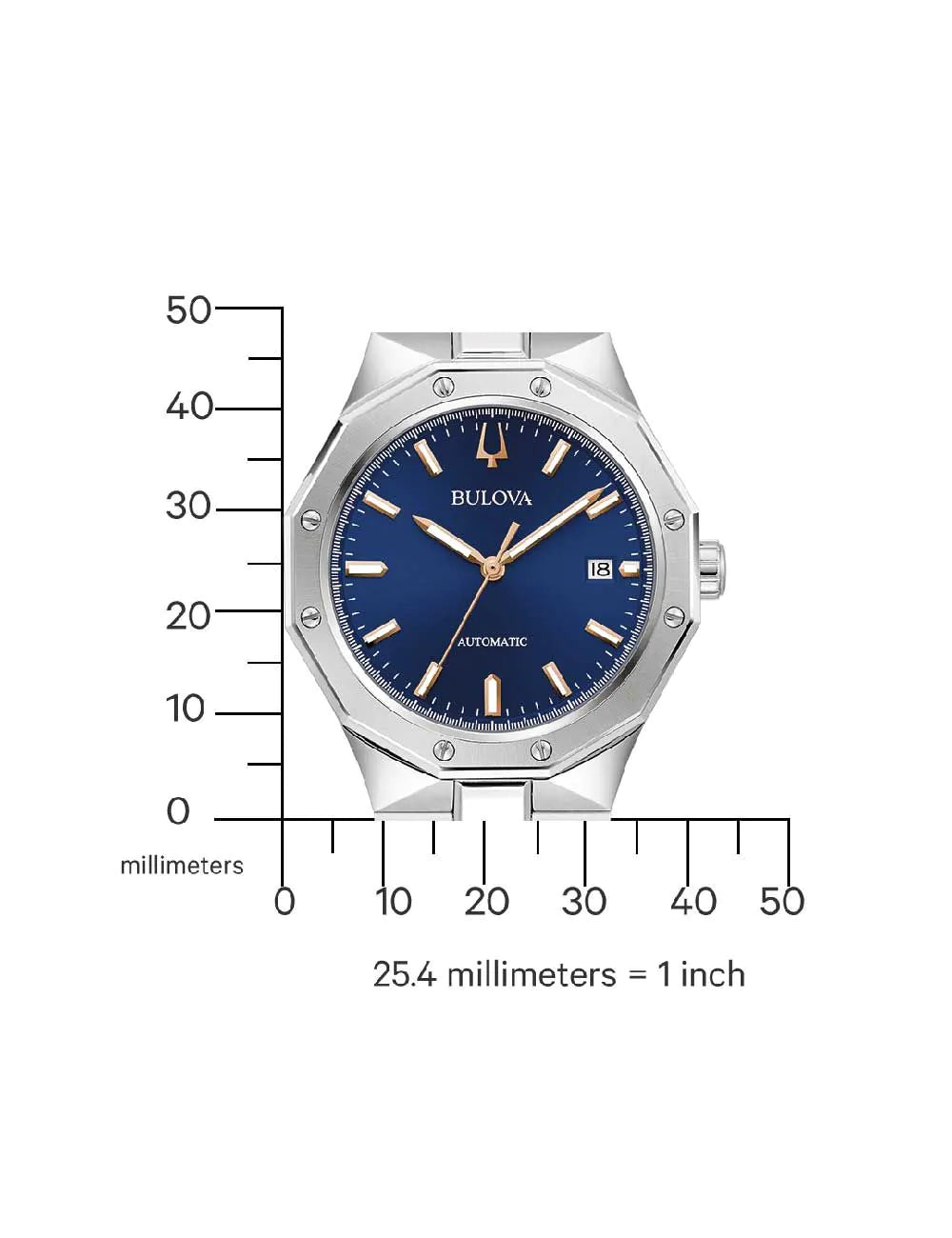 Bulova 96B463 Mens Watch Classic Automatic 40mm 10ATM