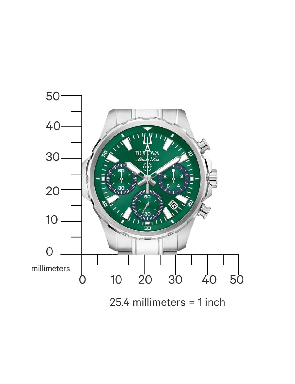 Bulova 96B465 Mens Watch Marine Star Series-B Chronograph 43mm 10ATM