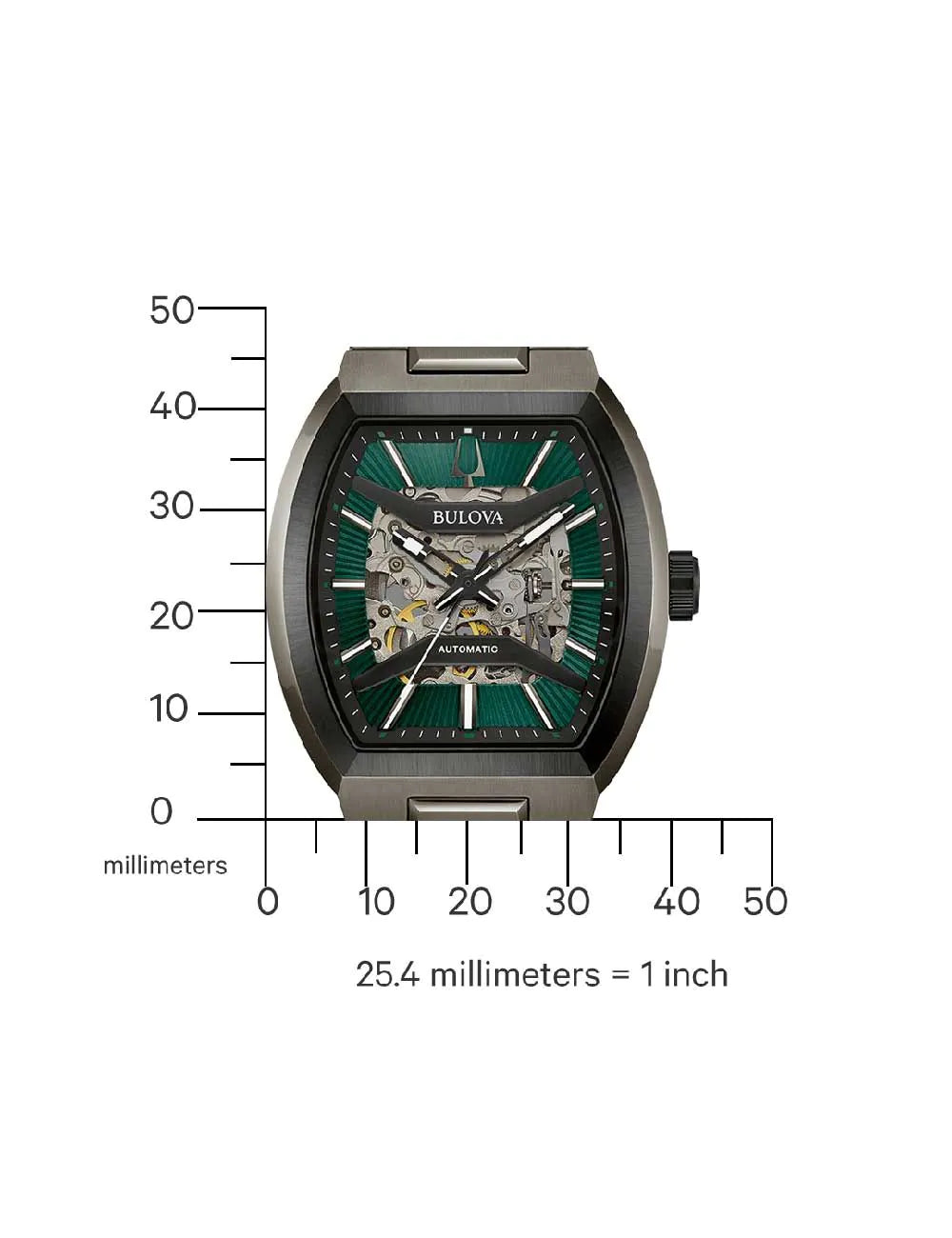 Bulova 98A321 Mens Watch Maquina Automatic 40mm 5ATM