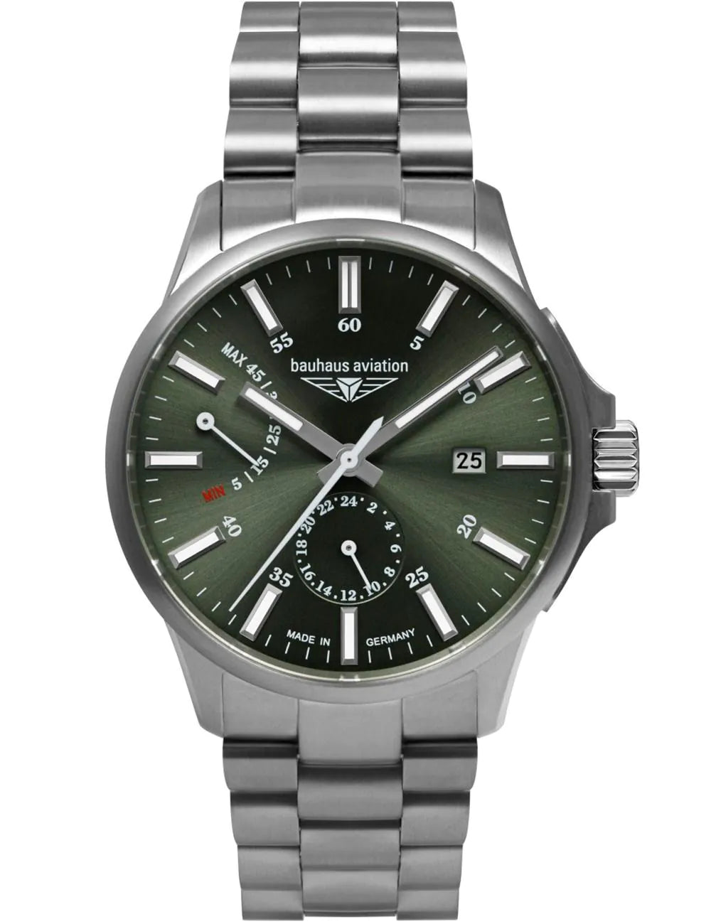 Bauhaus 2860M-4 Mens Watch Aviation Automatic Titanium 42mm 10ATM