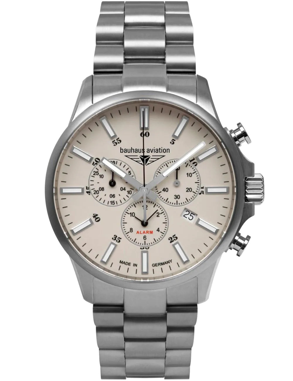 Bauhaus 2880M-5 Mens Watch Aviation Chrono Titanium 42mm 10ATM