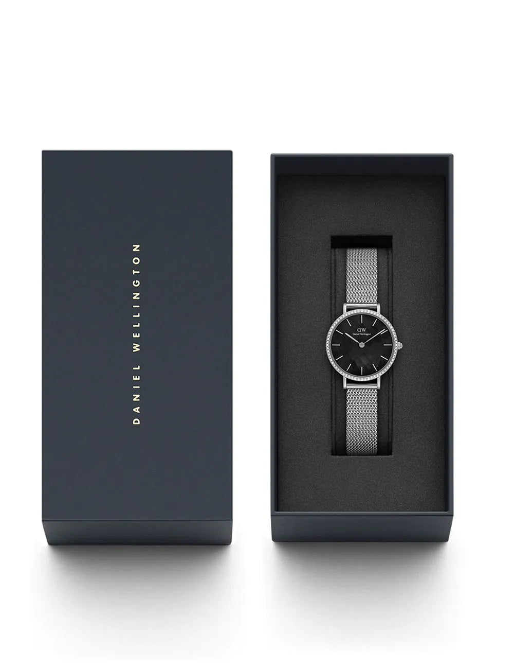 Daniel Wellington DW00100661 Ladies Watch Petite Lumine Bezel Sterling Black 28mm 3ATM