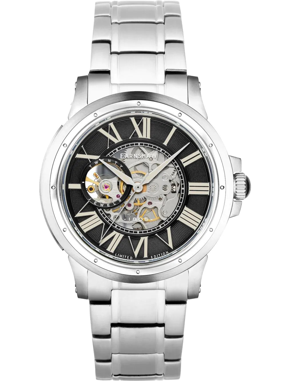 Thomas Earnshaw ES-8243-22 Comet Open Heart Skeleton Mens Watch Automatic 42mm