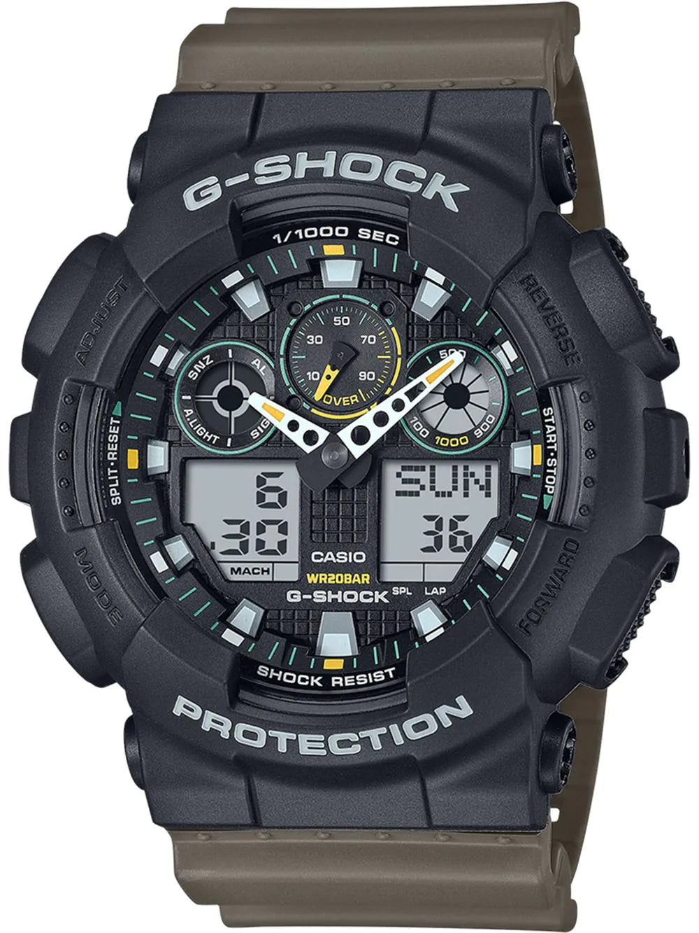 Casio GA-100TU-1A3ER Mens Watch G-Shock Classic 51mm 20ATM