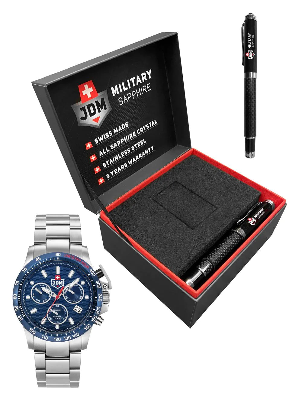 JDM Military JDM-WG017-02 Mens Watch Charlie ll Chronograph 45mm 10ATM