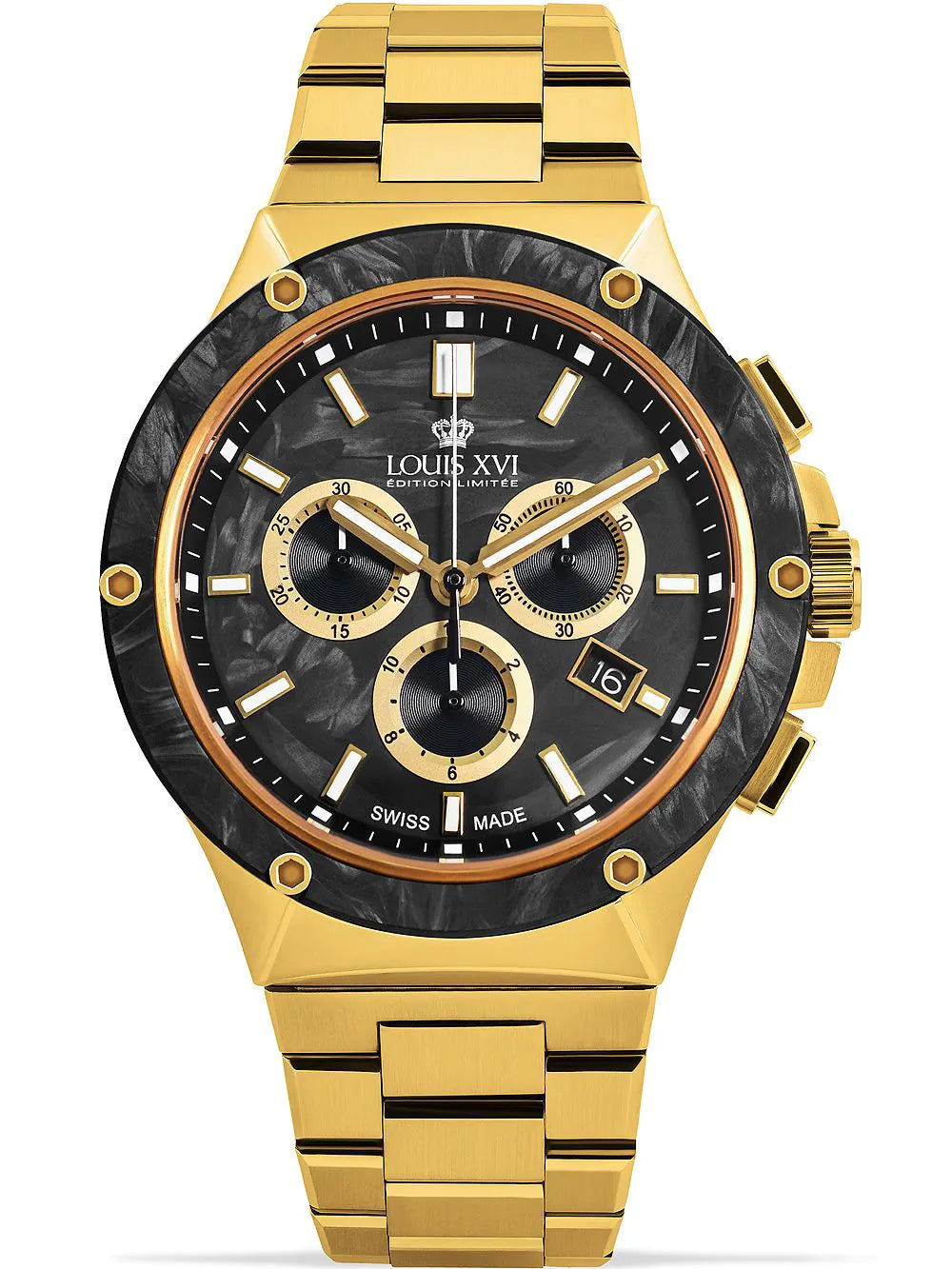 Louis XVI LXVI1211 Le Monarque Chronograph Mens Watch 42mm 5ATM