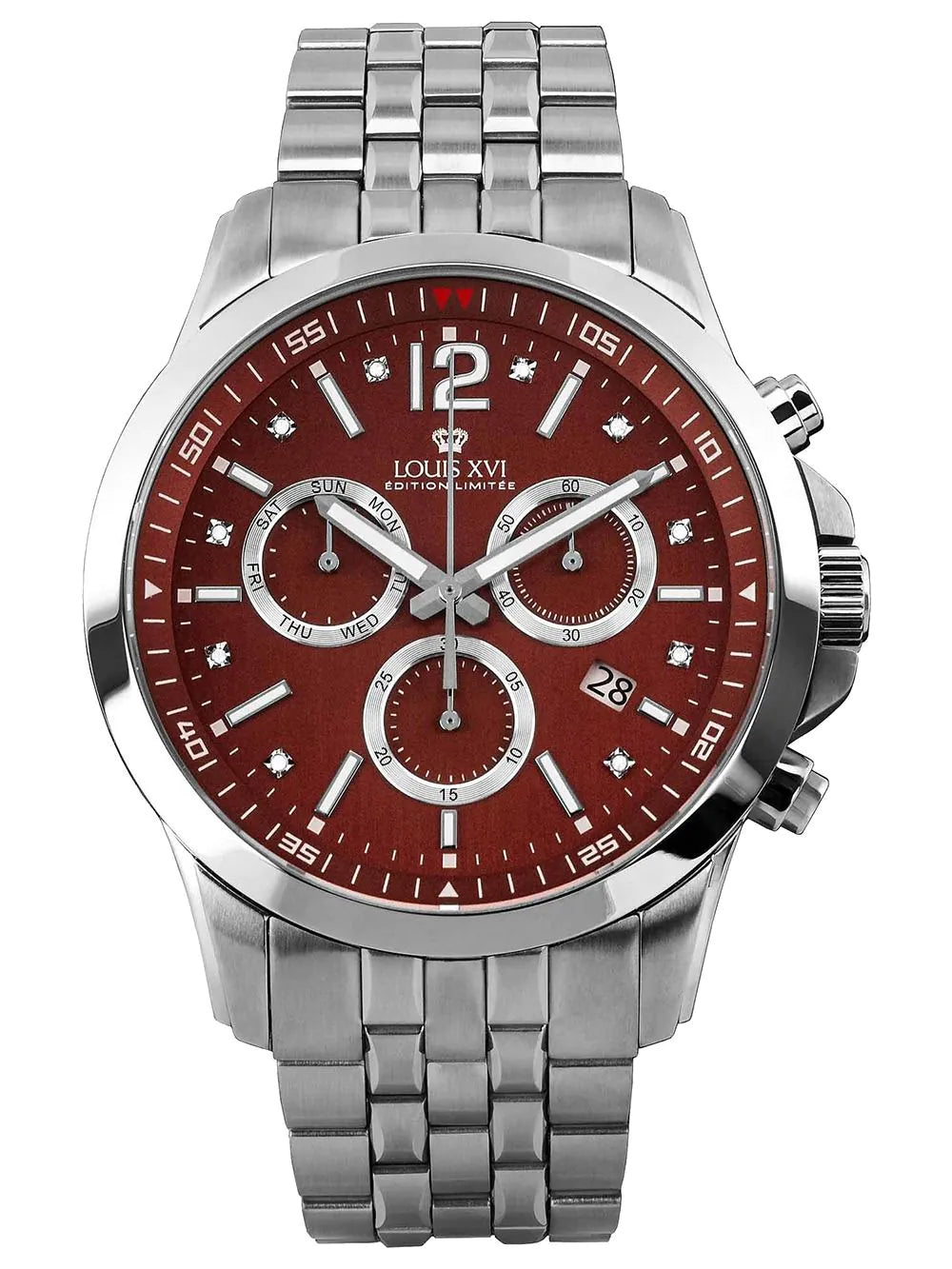 Louis XVI LXVI3522 Mens Watch Athos le Grand 2.0 Diamond Chronograph 48mm 10ATM