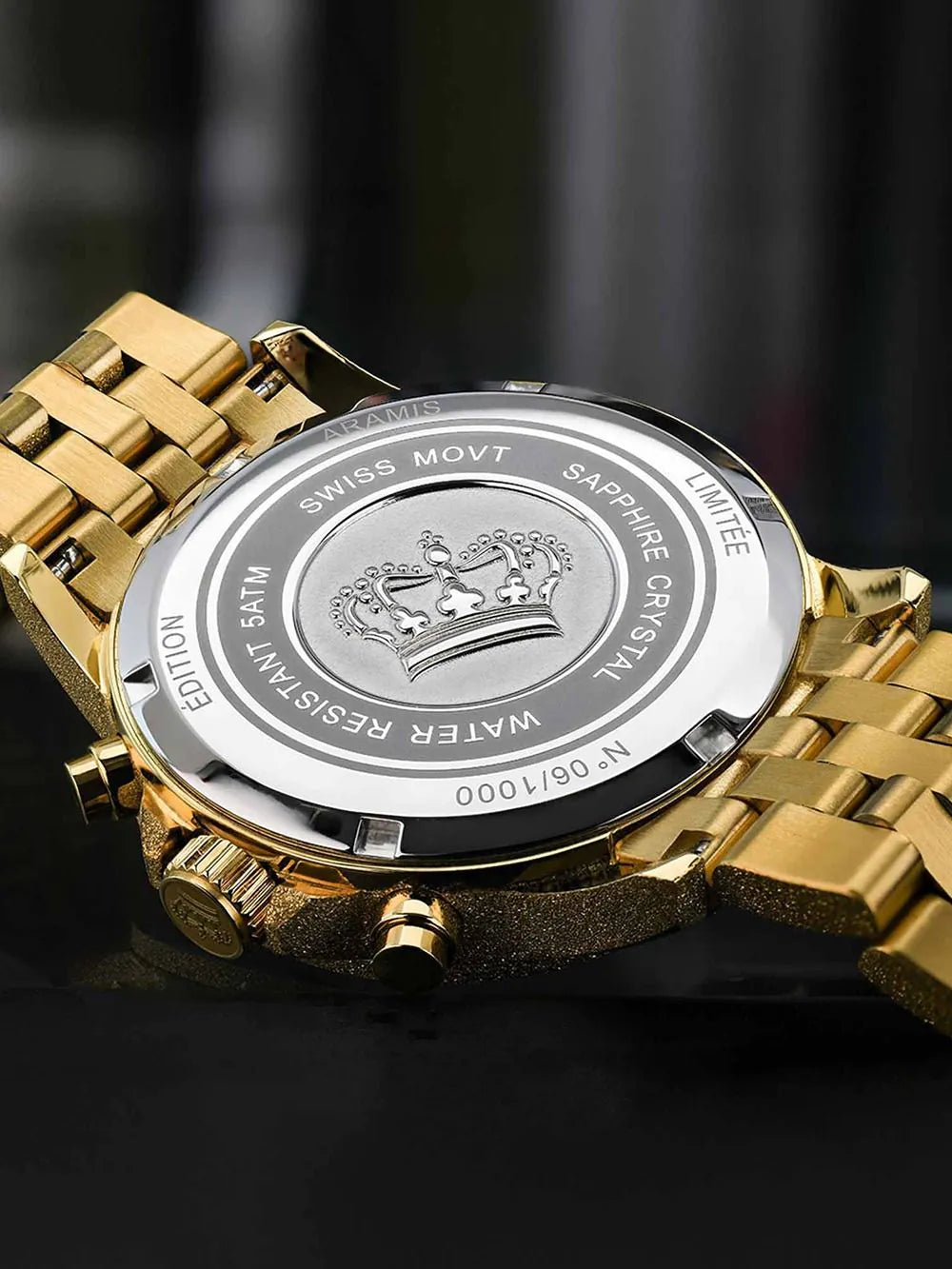 Louis XVI LXVI3601 Mens Watch Aramis Frosted 2.0 Diamond Chronograph 43mm 5ATM