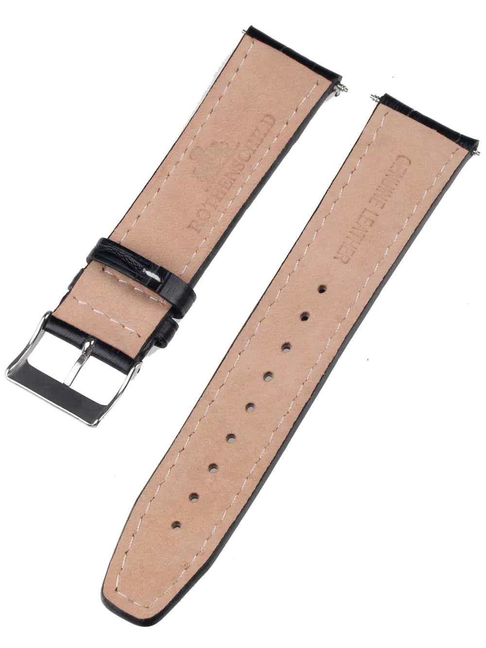 Rothenschild mid-17756 Universal Strap 22mm Black, Silver buckle