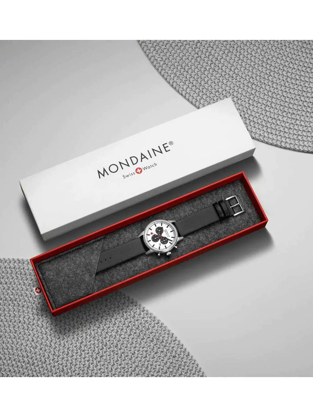 Mondaine MSD.41410.LBV Mens Watch SBB Neo Chronograph 41mm 5ATM