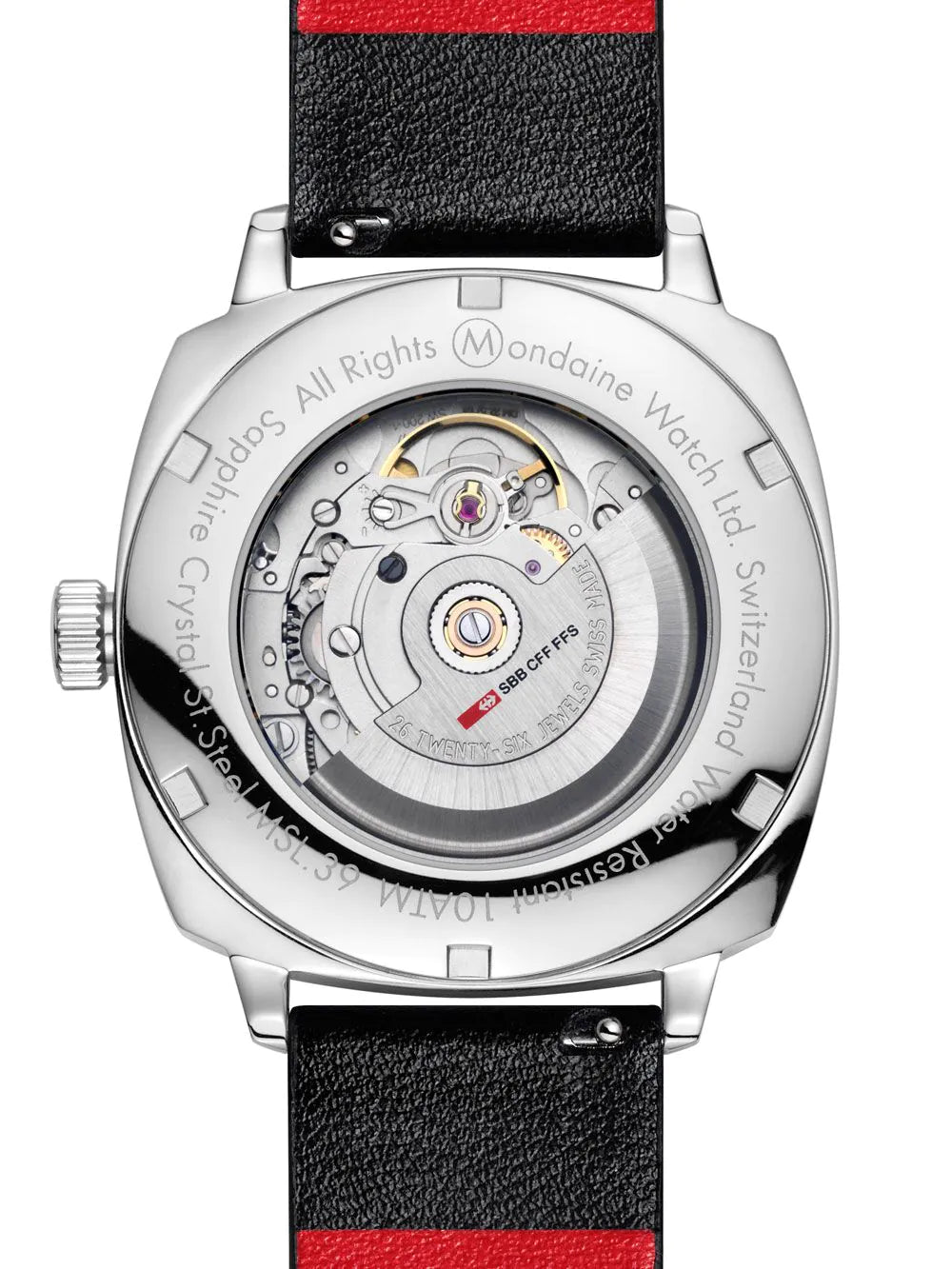 Mondaine MSL.3961B.LBV Mens Watch Cushion Automatic 39mm 10ATM