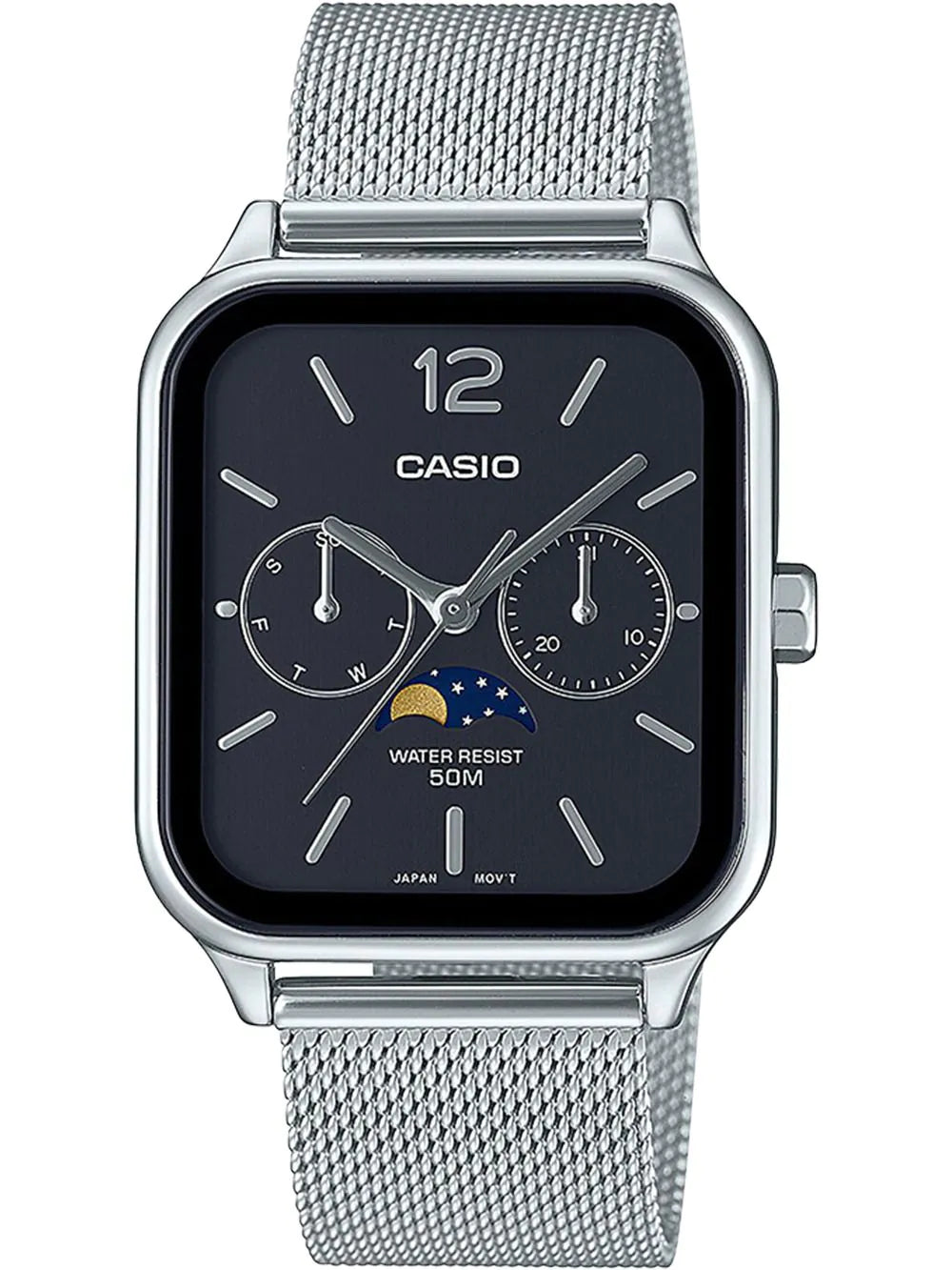Casio MTP-M305M-1AVER Mens Watch Timeless Collection Moonphase 34mm 5ATM
