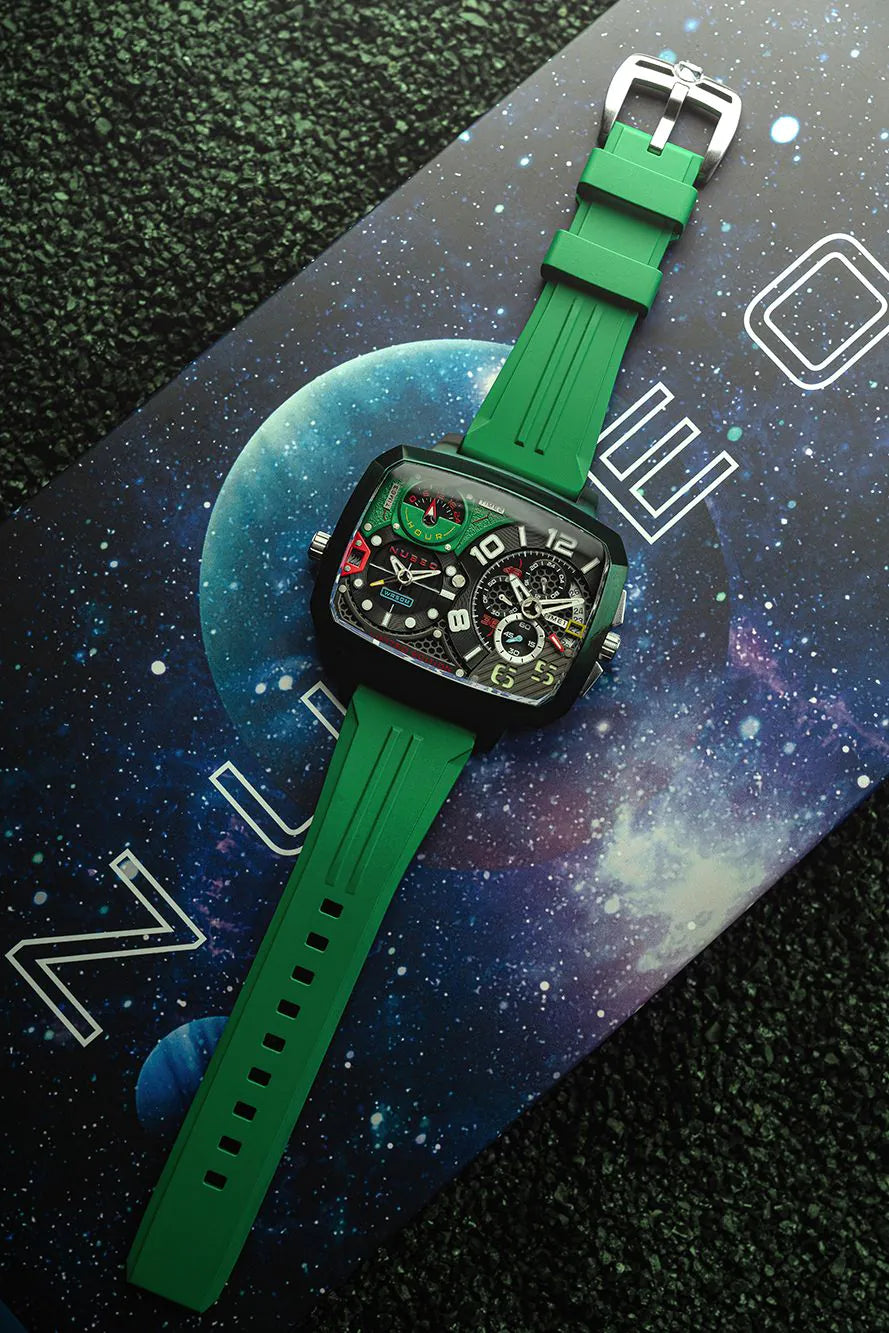 Nubeo NB-6084-03 Mens Watch Odyssey Triple Time-Zone Limited 58mm 5ATM