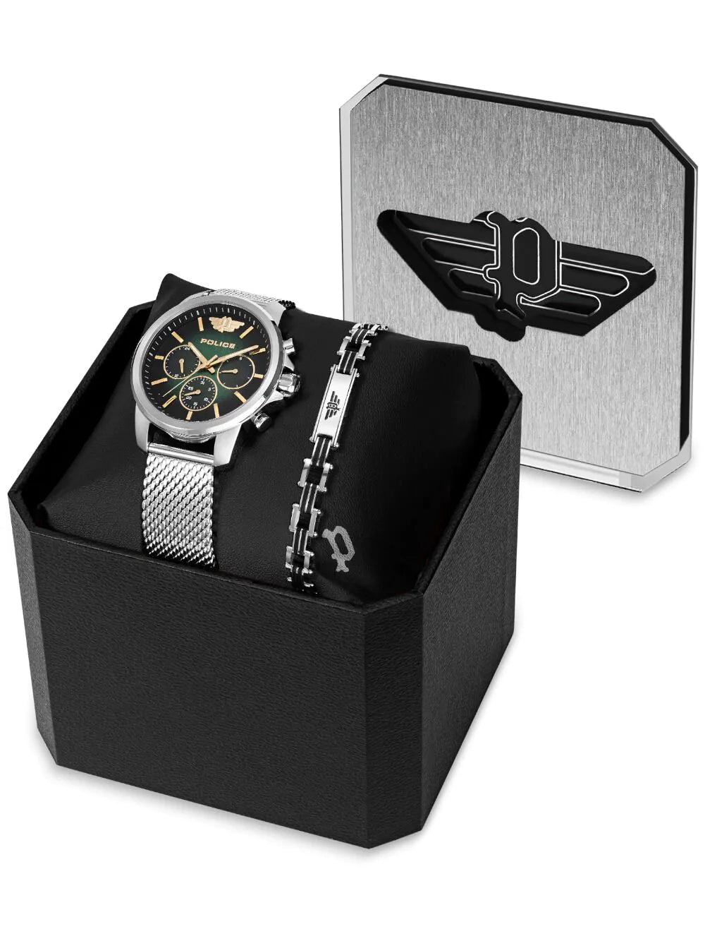 Police PEWJK0006303-SET Mens Watch Mensor Chronograph Set 44mm 5ATM