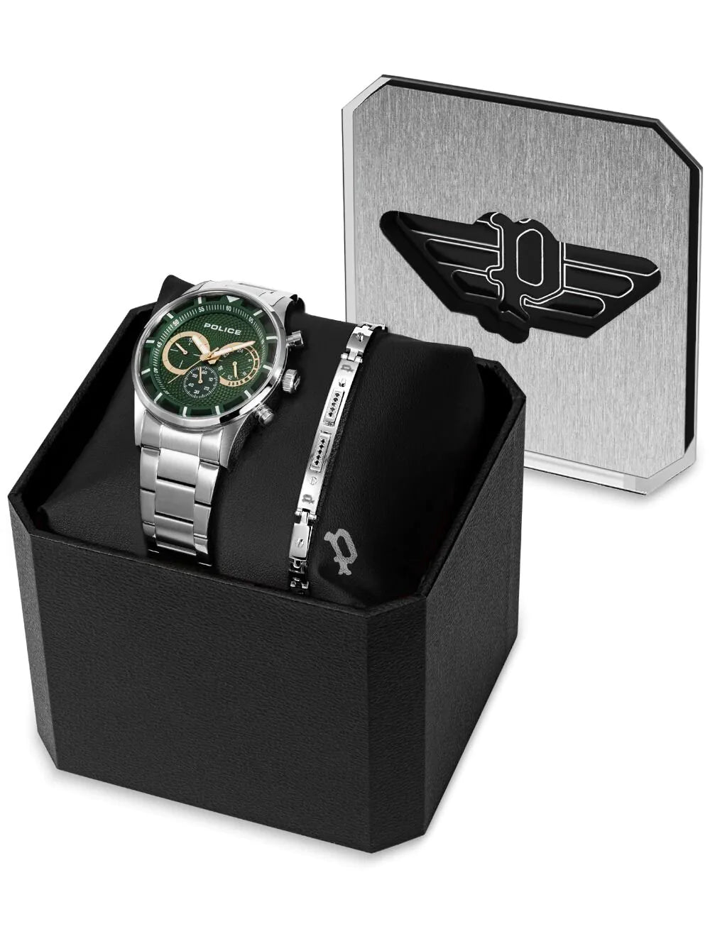 Police PEWJK2014301M-SET Mens Watch Driver Chronograph Set 45mm 5ATM