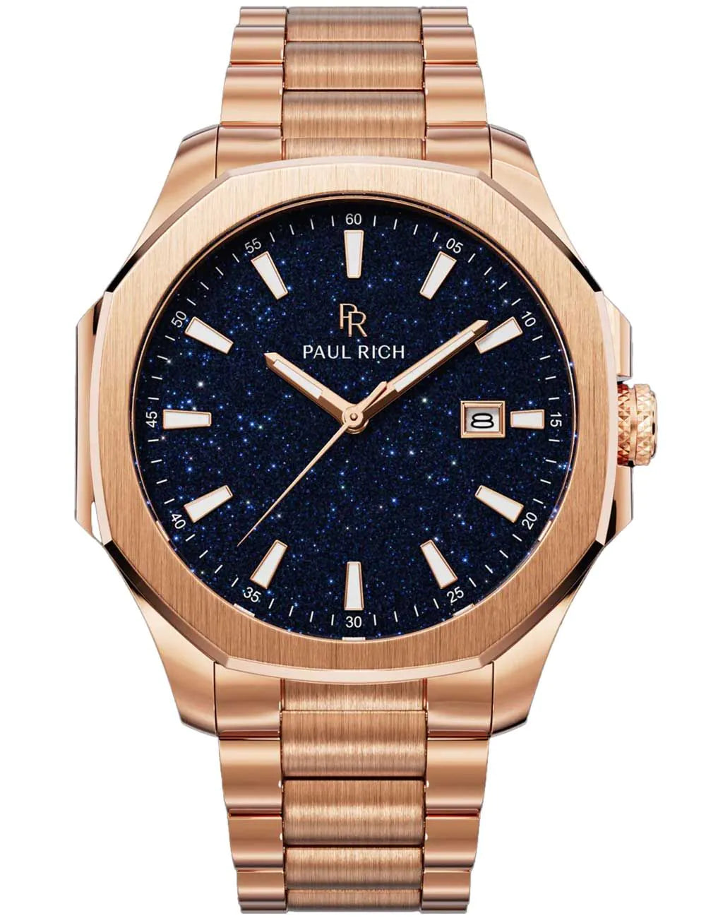 Paul Rich PR-46698 Mens Watch Mercer Aventurine Rose Gold Blue 40,5 mm 5ATM