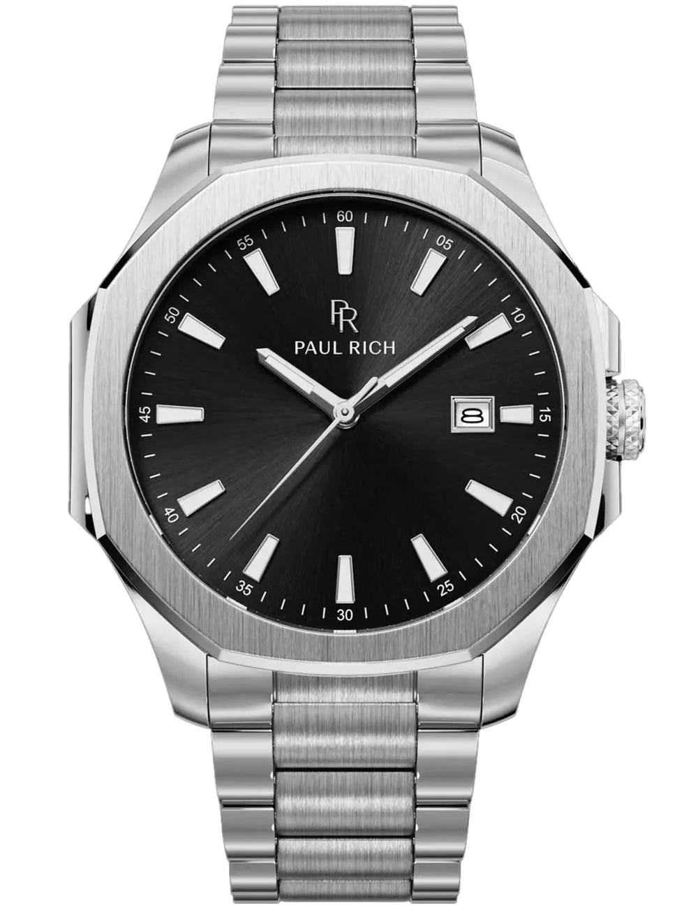 Paul Rich PR-46696 Mens Watch Mercer Astor Silver Black 40,5 mm 5ATM