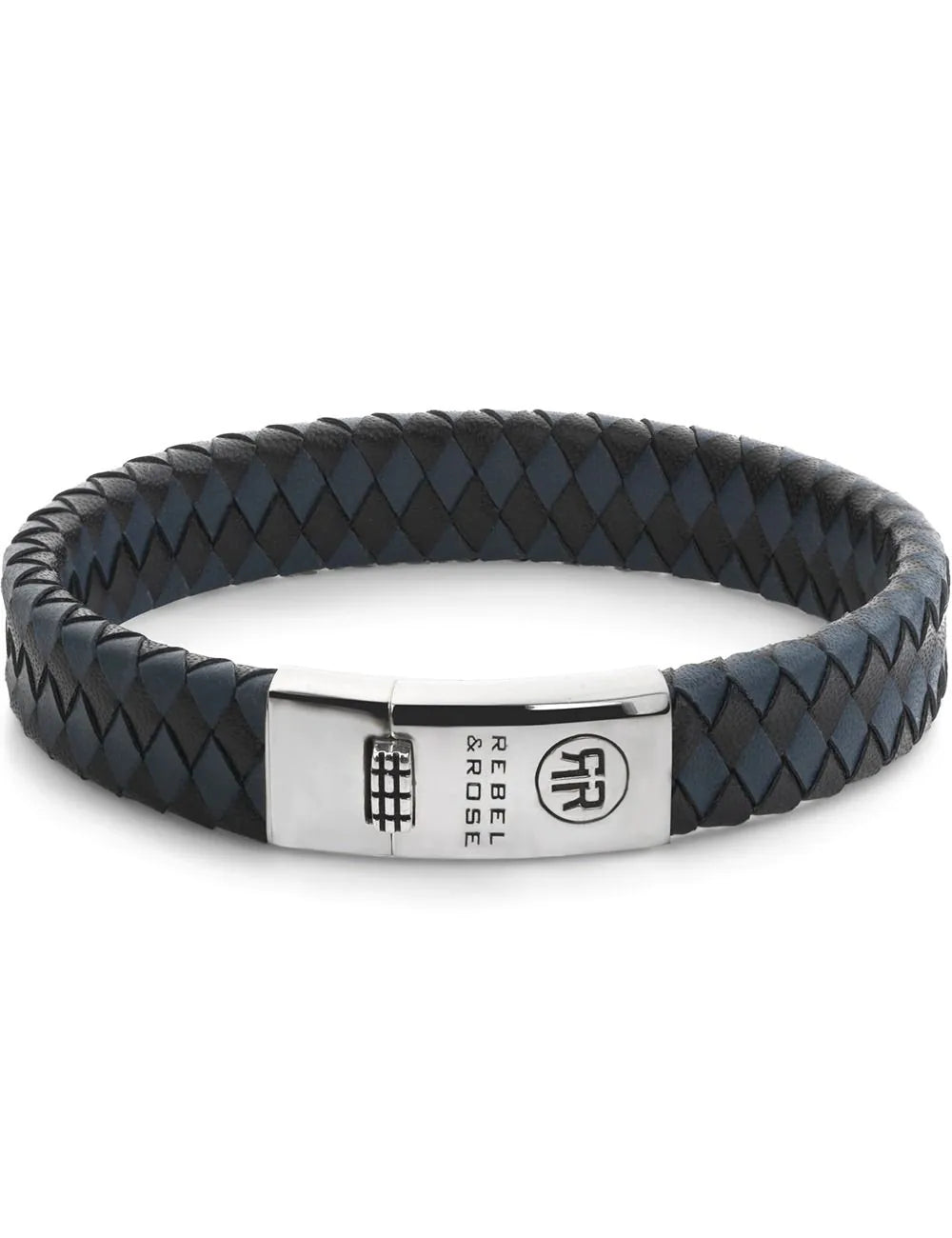 Rebel & Rose RR-L0177-S-L Bracelet Braided Flat 925 Black & Blue