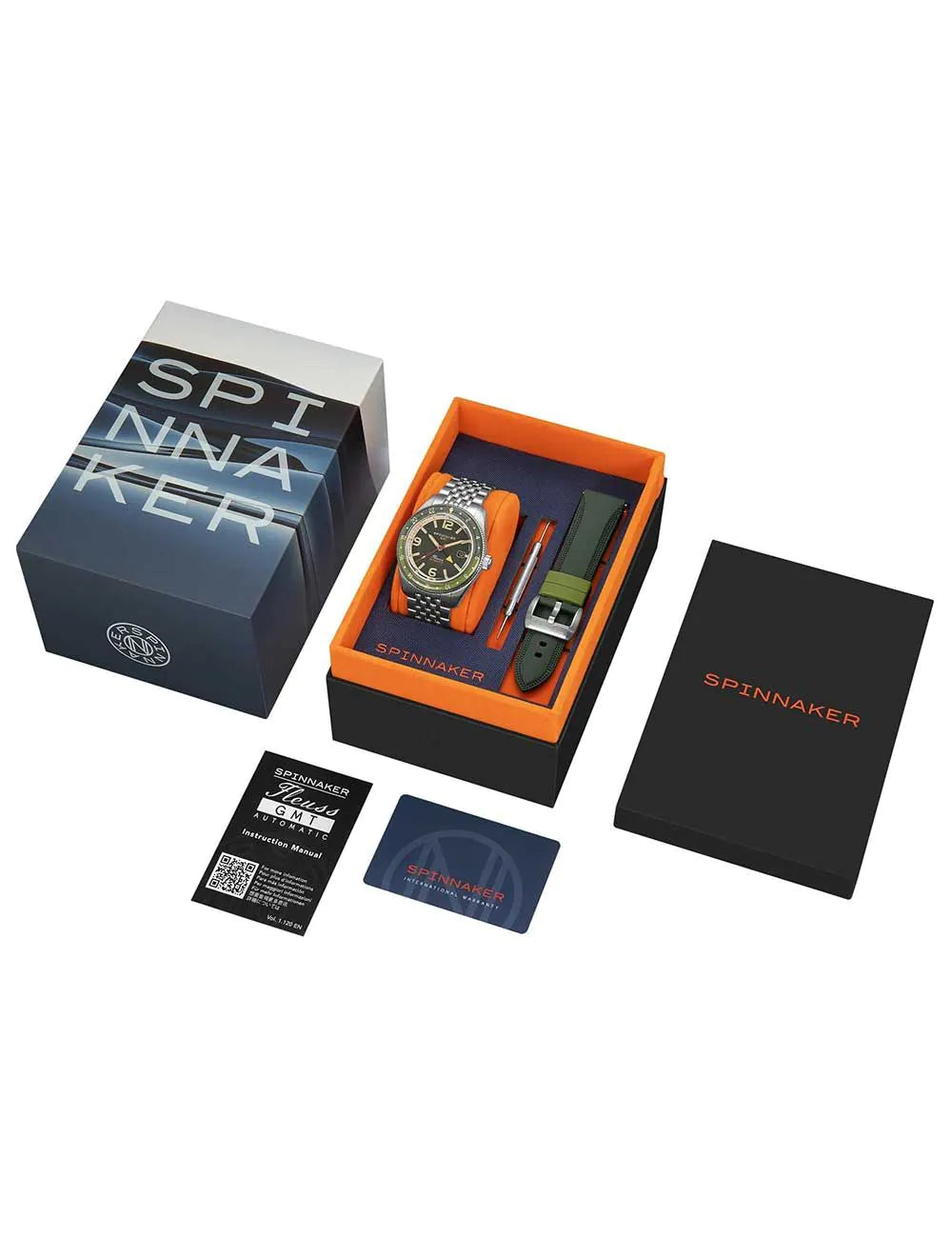 Spinnaker SP-5120-44 Mens Watch Fleuss GMT Automatic Set 43mm 15ATM