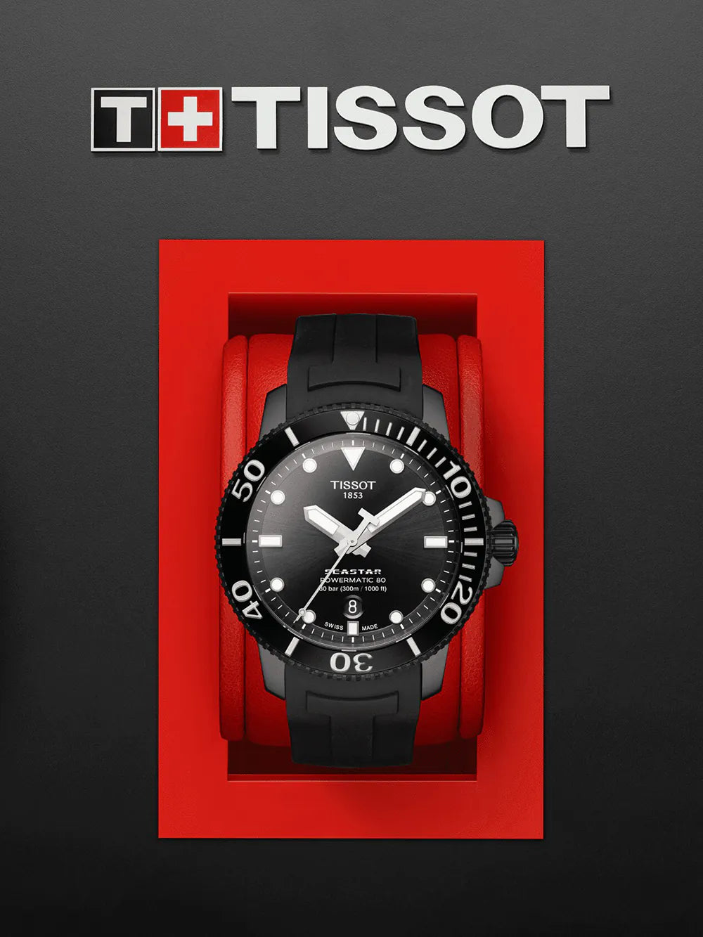 Tissot T1204073705100 Herrenuhr Seastar 1000 Powermatic-80 Automatik 43mm 30ATM