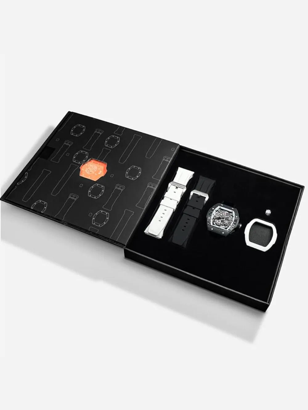 Tsar Bomba TB8218(1+2)CF/FKM-01BK/WH Mens Watch Atomic Twin Interchangeable Automatic Watch 45mm 10ATM
