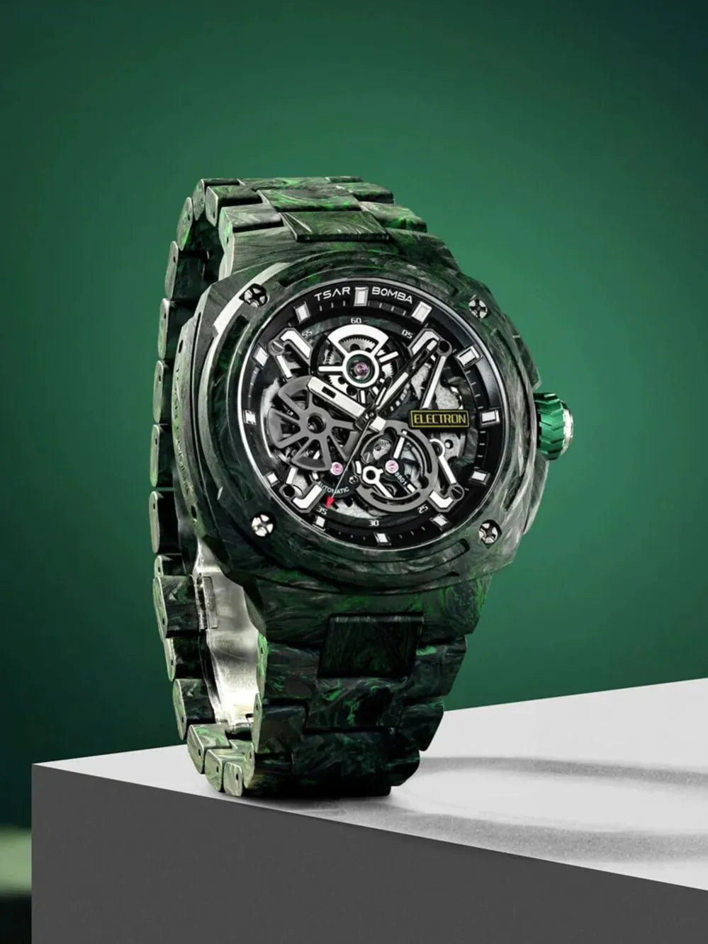 Tsar Bomba TB8401CF-01 Mens Watch Electron Full Carbon Fiber Edition Automatic 43mm 10ATM