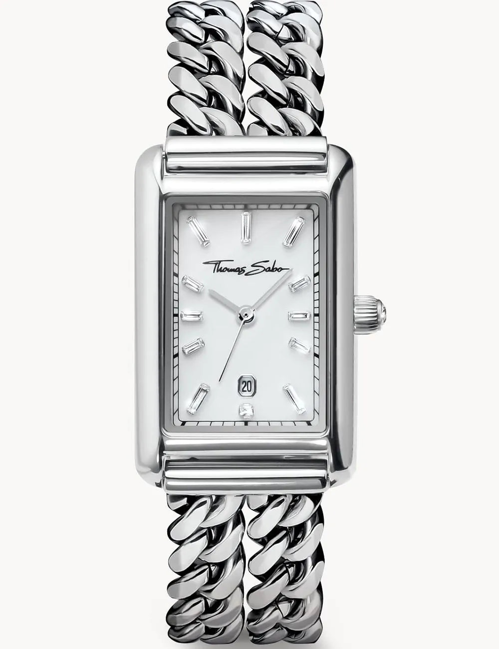 Thomas Sabo WA0428-201-201 Ladies Watch Rectangular Silver-Colored 22mm 3ATM