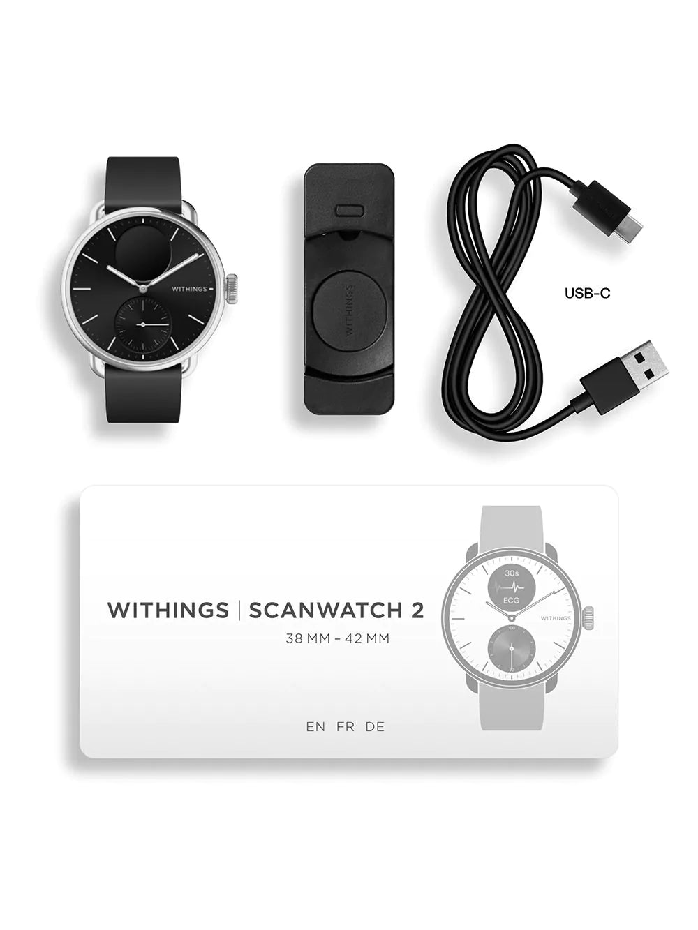 Withings HWA10-model 1-All-Int ScanWatch 2 Black 38 mm 5ATM