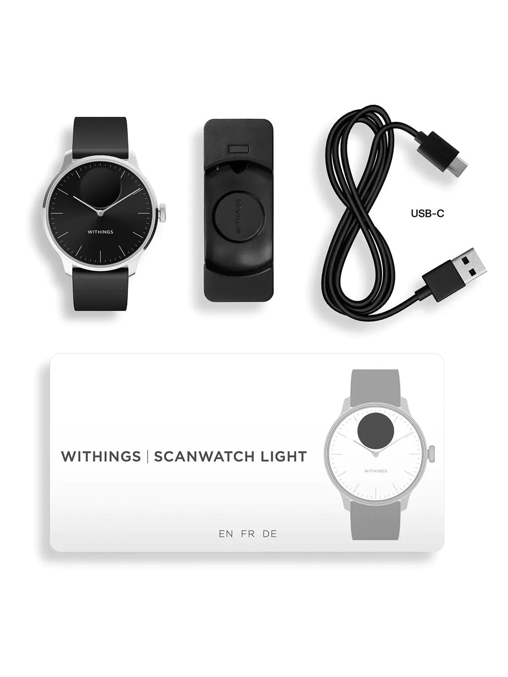 Withings HWA11-model 5-All-Int ScanWatch Light Black 37 mm 5ATM