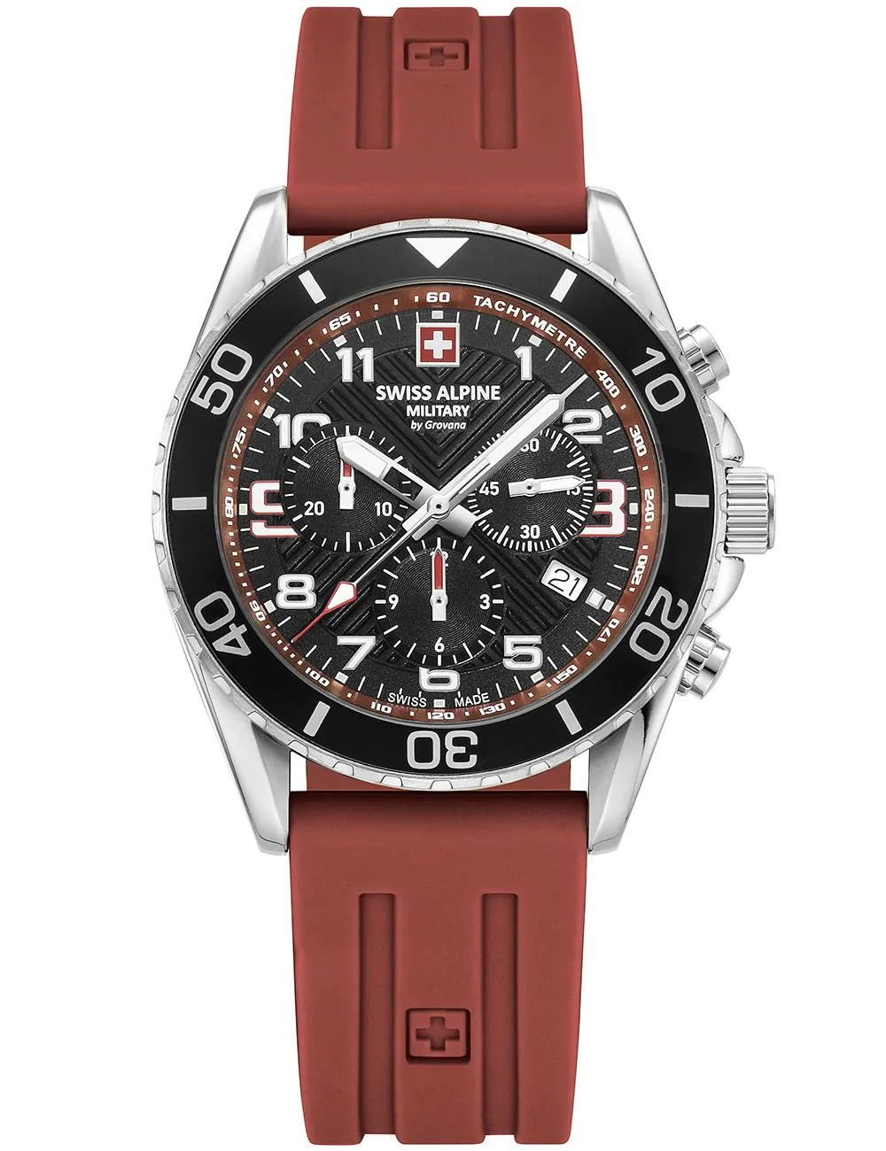 Swiss Alpine Military 7029.9836 Mens Watch Raptor Chronograph 42mm 10ATM