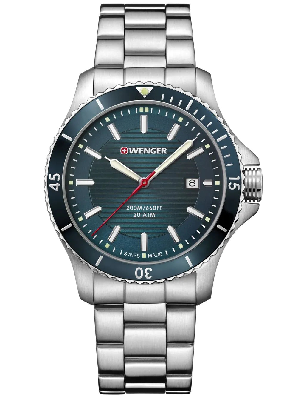 Wenger 01.0641.129 Seaforce Mens Watch 43mm 20ATM