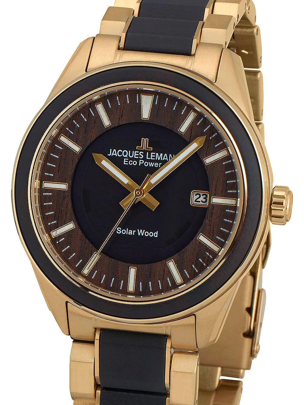 Jacques Lemans 1-2116J Eco Power Wood Mens Watch 40mm 10ATM