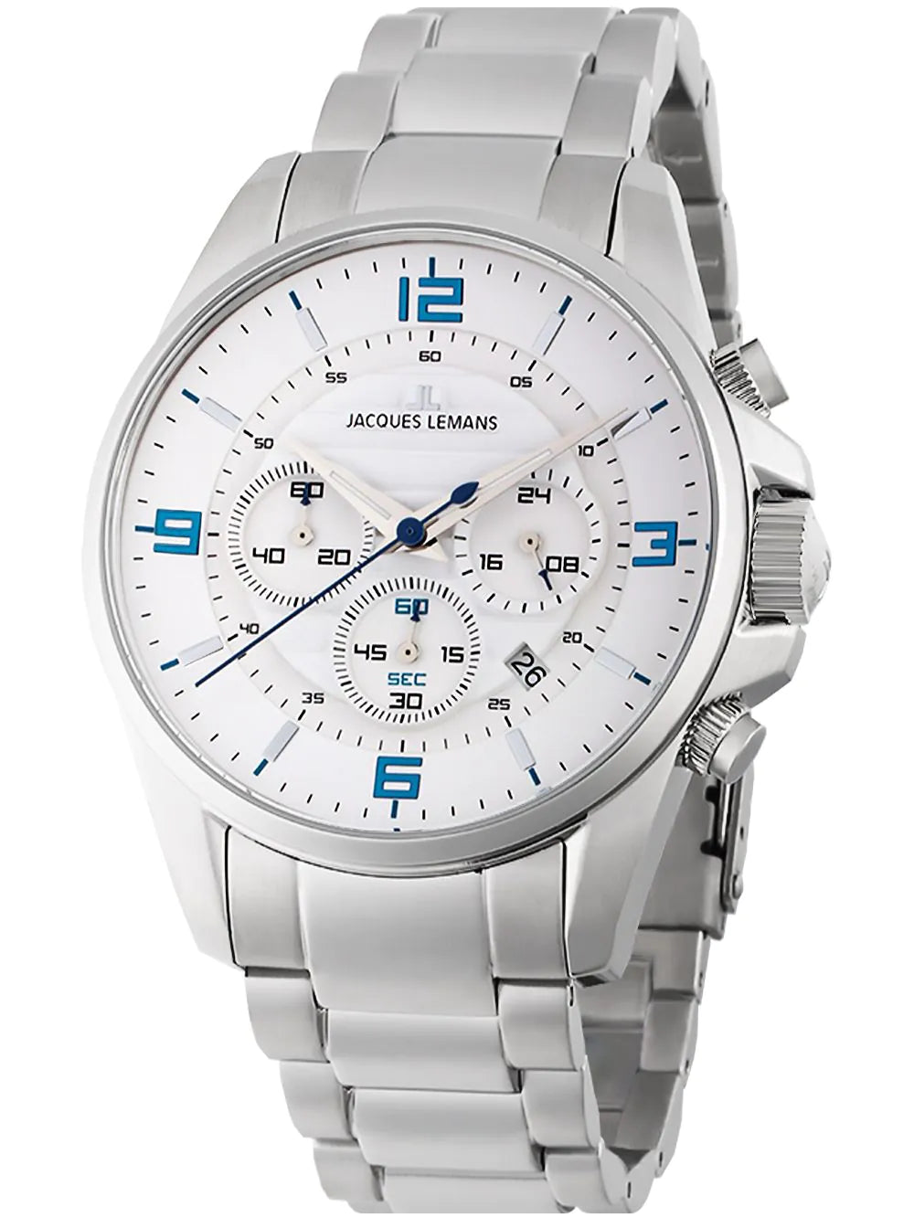 Jacques Lemans 1-2118E Liverpool Chronograph Mens Watch 44mm 10ATM