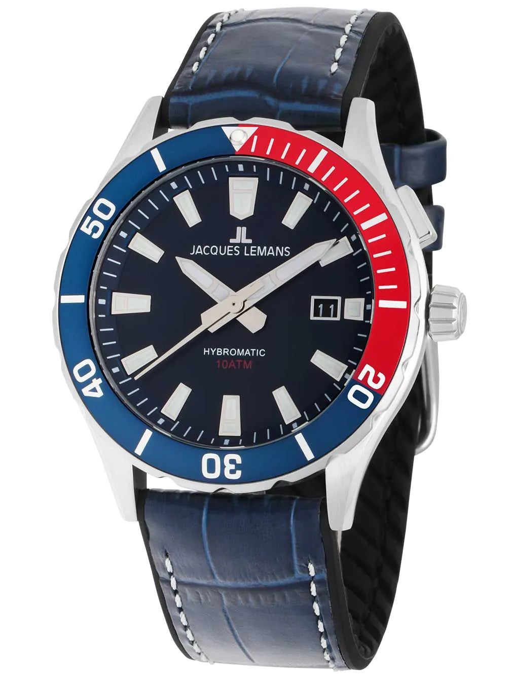 Jacques Lemans 1-2131B Hybromatic Mens Watch 43mm 10ATM