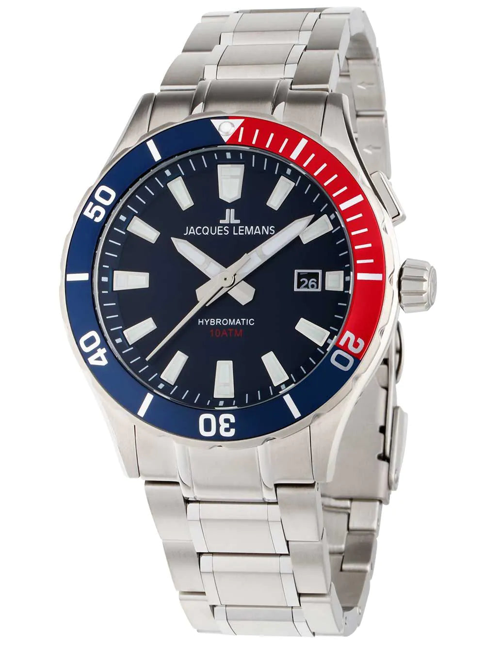 Jacques Lemans 1-2131E Hybromatic Mens Watch 42mm 10ATM