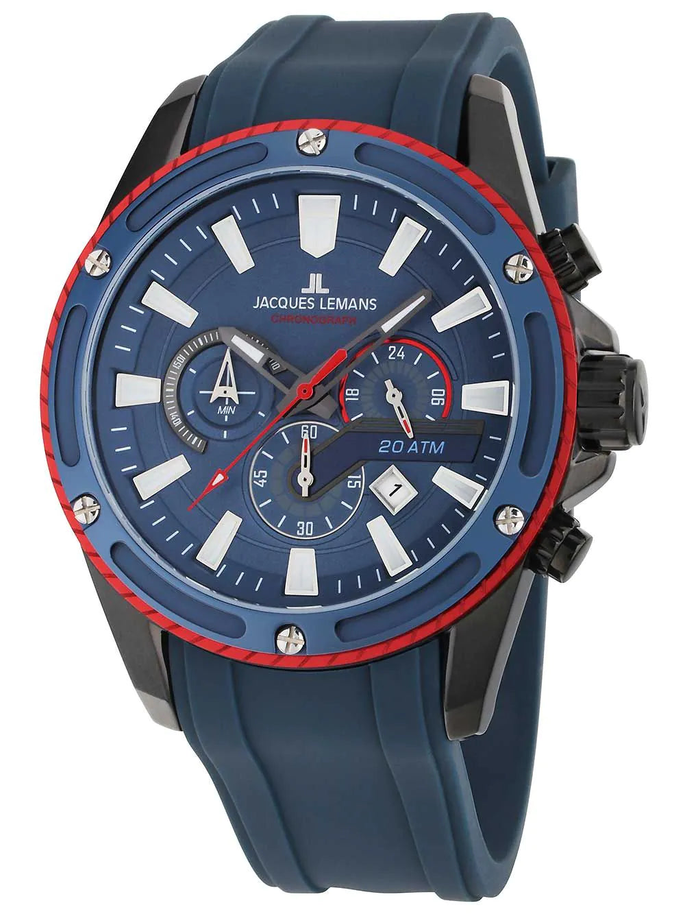 Jacques Lemans 1-2141B Liverpool Chronograph Mens Watch 48mm 20ATM