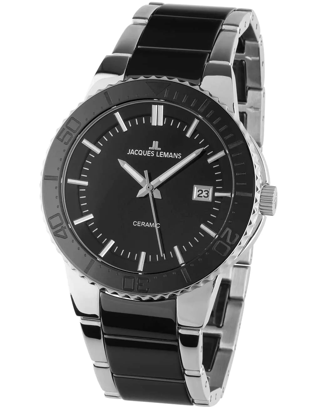 Jacques Lemans 1-2164A Colmar Ceramic Mens Watch 43mm 10ATM