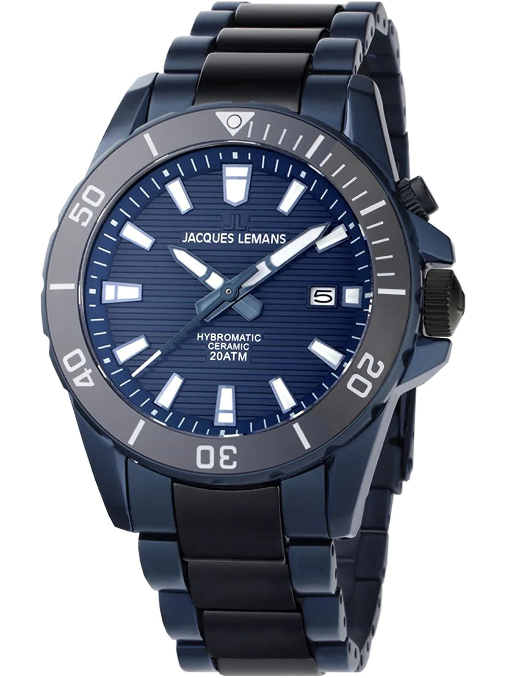 Jacques Lemans 1-2222B Hybromatic Mens Watch 42mm 20ATM