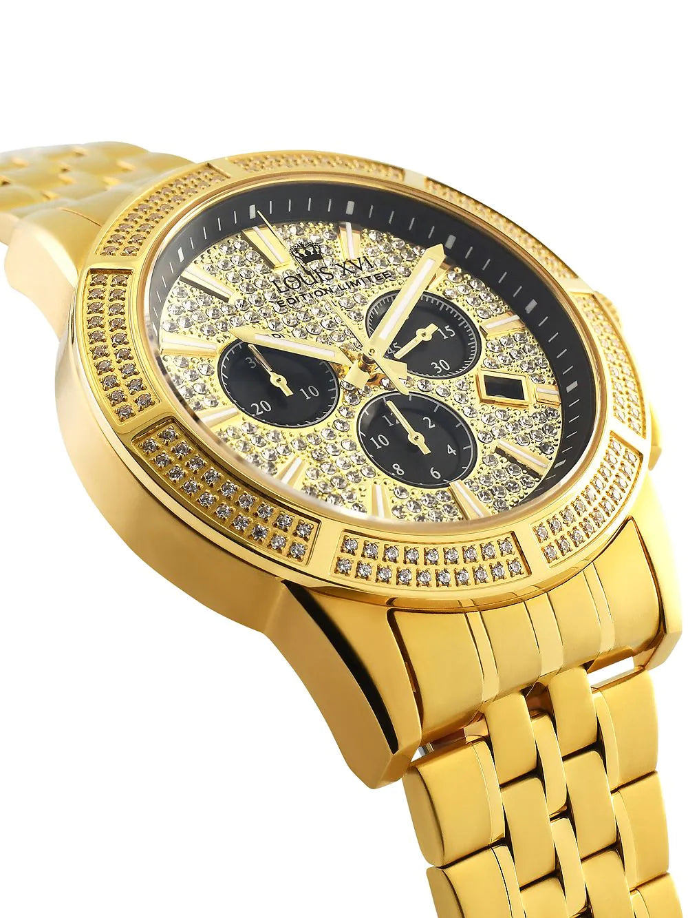 Louis XVI LXVI1037 Majeste Iced Out Chronograph mens watch 43mm 5ATM